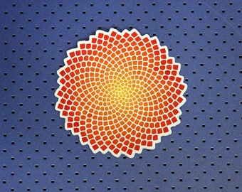 Sunflower Fractal Orange Bumper Sticker