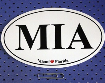 Miami Florida (MIA) Oval Bumper Sticker