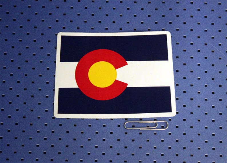Colorado State Shape Flag Bumper Sticker | Etsy