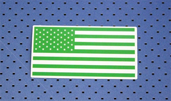 Green American Flag Bumper Sticker | Etsy
