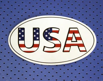 USA flag Oval Bumper Sticker