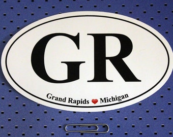 Grand Rapids Michigan (GR) Calcomanía ovalada