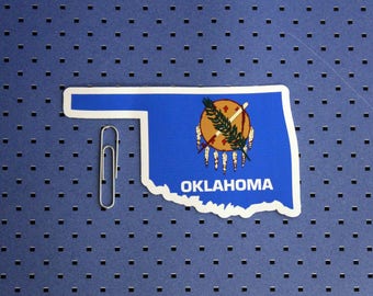 Oklahoma State Shape Flag Bumper Sticker