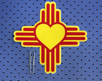 New Mexico Zia Heart Sticker