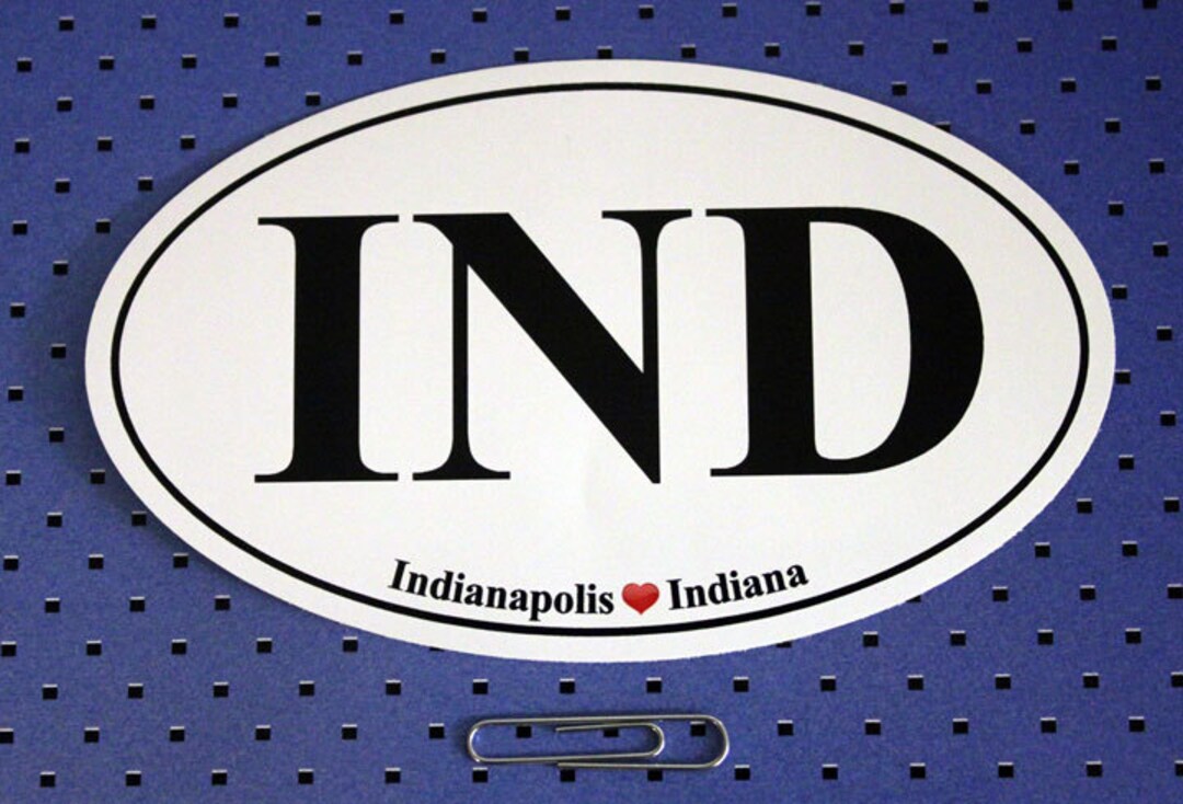 Indianapolis Indiana IND Oval Bumper Sticker Etsy UK