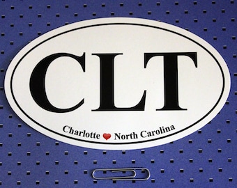 Charlotte North Carolina (CLT) Oval Bumper Sticker