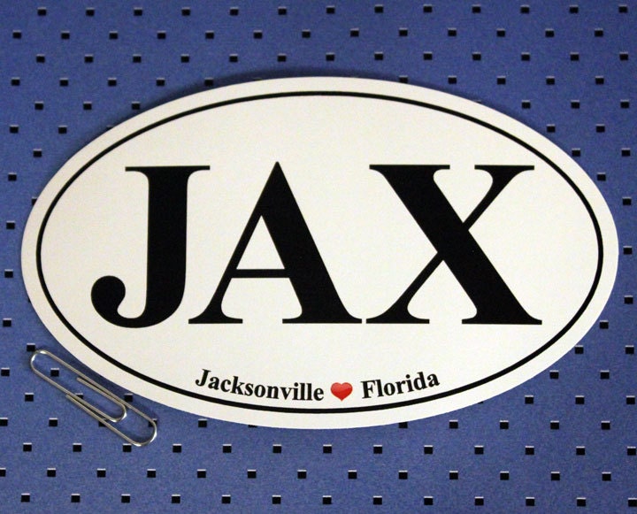 Jacksonville Florida JAX Oval Bumper Sticker Etsy