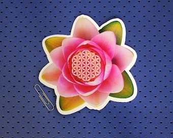 Lotus Flower Of Life Sacred Geometry Bumper Sticker