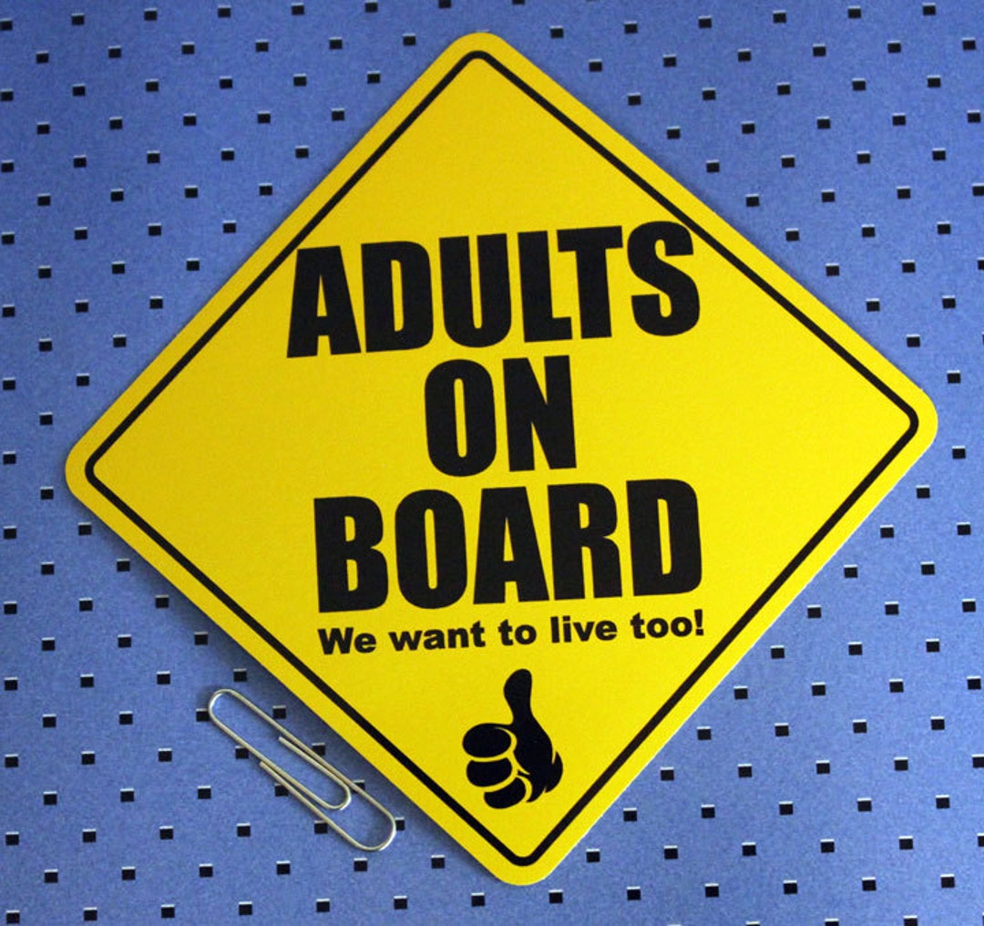 Adults on Board Bumper Sticker Etsy