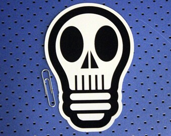 Skull Bulb Bumper Sticker