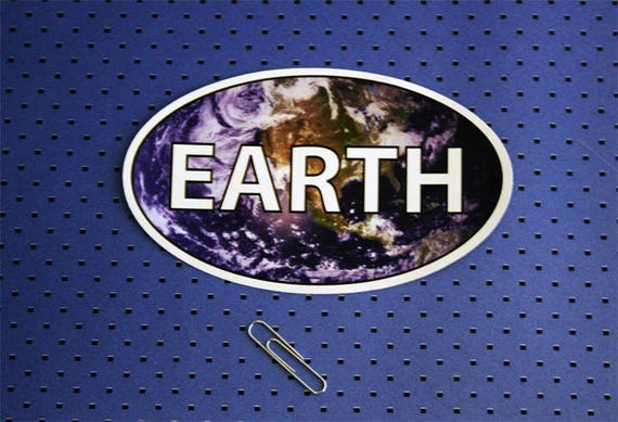 Earth Oval Bumper Sticker | Etsy