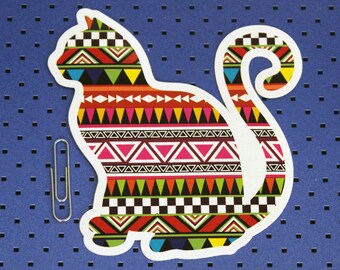 Pegatina para el parachoques gato Azteca