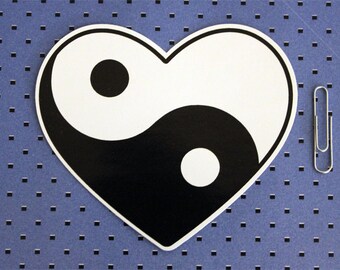 Yin Yang Heart Bumper sticker