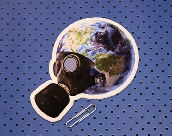 Earth Gas Mask Bumper Sticker