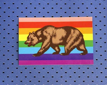 California LGBT Flag Bumper Sticker