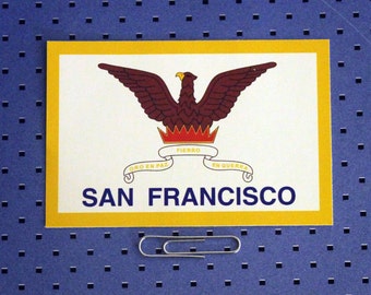 Etiqueta engomada de la bandera ciudad de San Francisco