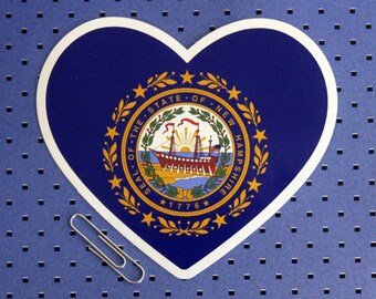 New Hampshire State Flag Heart Sticker