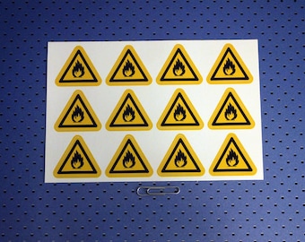 Flammable Warning Labels - Sticker Sheet