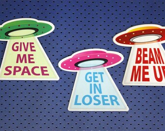 Alien abduction, UFO  SPACE sticker set #1