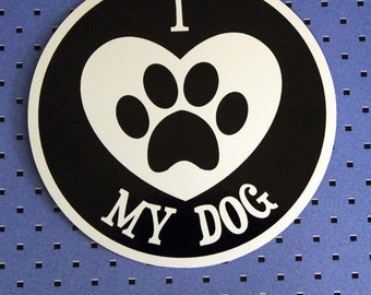 I Love My Dog Bumper Sticker