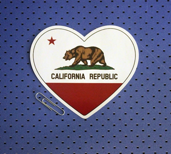 Black California Heart Decal Black California Heart Decal