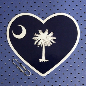 South Carolina Flag Heart Bumper Sticker