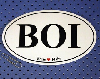 Boise, Idaho (BOI) Oval Bumper Sticker