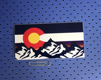 Colorado Flag Mountains Sunset Bumper Sticker