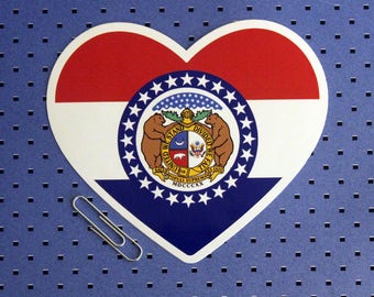 Missouri State Flag Heart Sticker