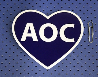 AOC Heart Bumper Sticker