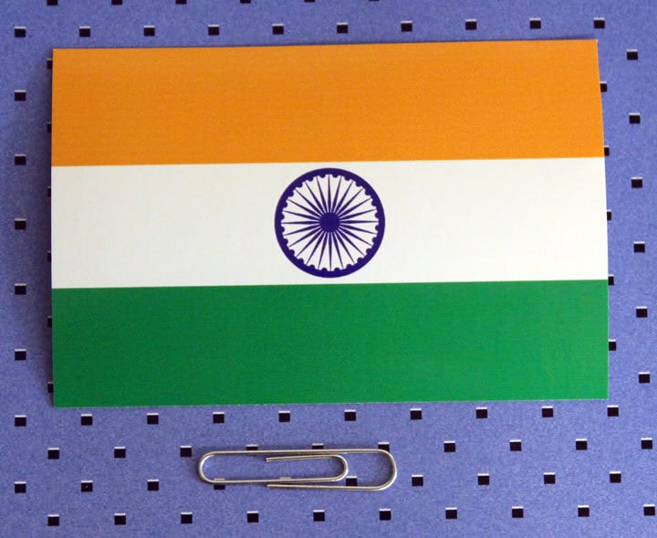 INDIEN Flagge Autoaufkleber – Vinyl-Sticker, 10 X 6,7 Cm, Wetterfest, Inkl. 2 Bonus-Aufkleber