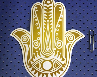 Hamsa Hand Gold Bumper Sticker