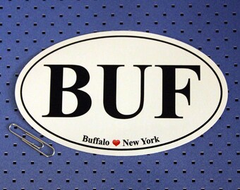 Buffalo, New York (BUF) Oval Bumper Sticker