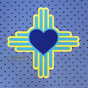 New Mexico Blue Zia Heart Sticker