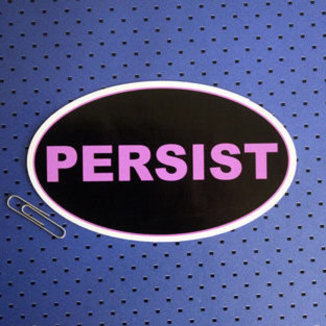 Persist Oval Bumper Sticker - Etsy