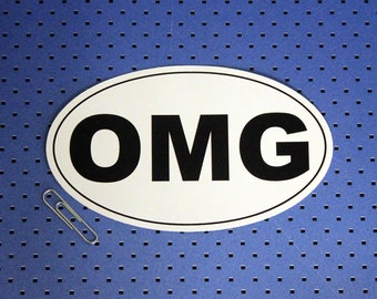 OMG Oval Bumper Sticker