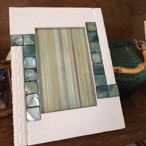 Rustic white wooden picture frame