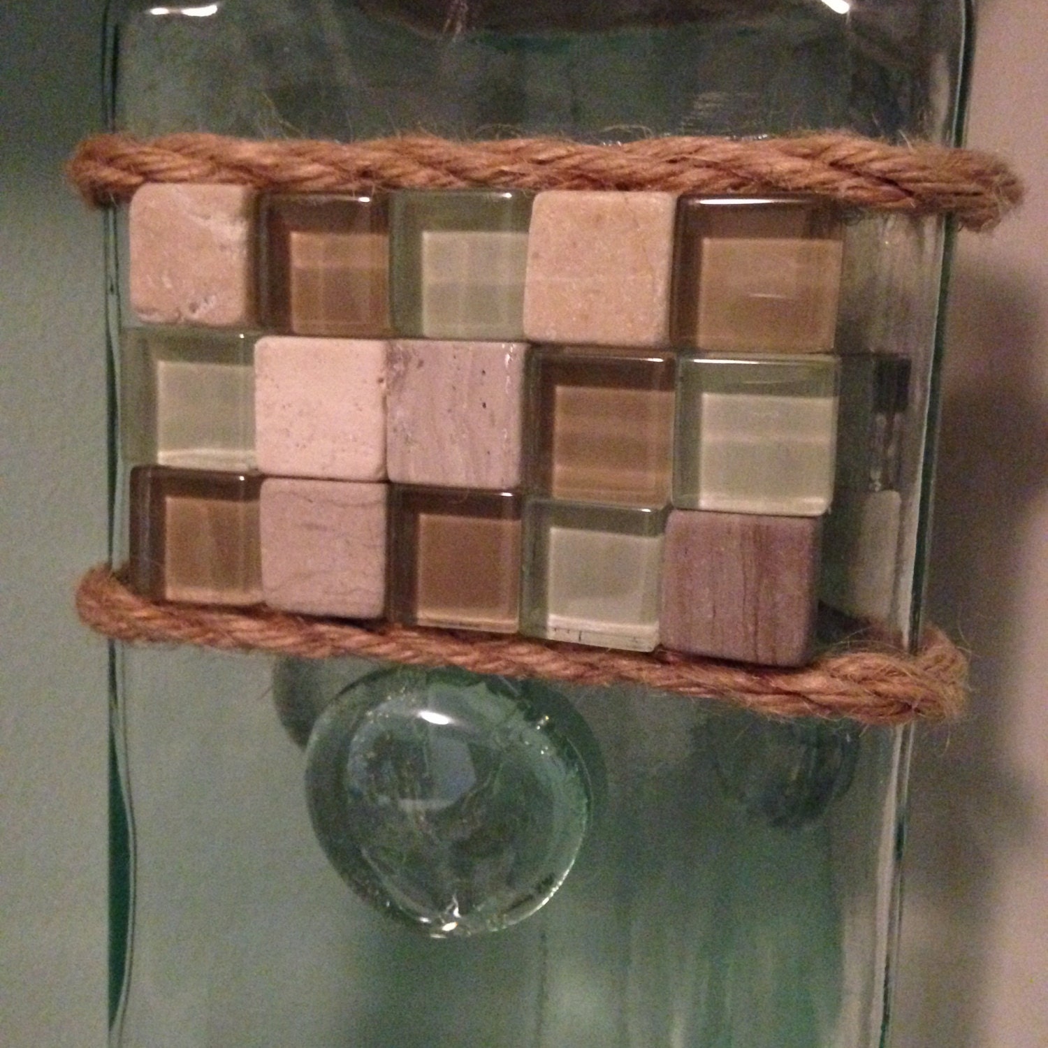 Green Tinted Triangular Glass Container - Etsy