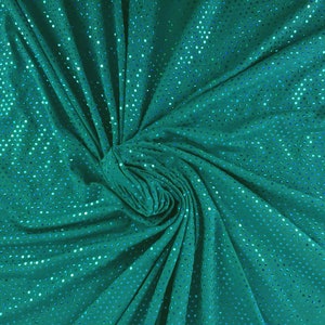 60&quot; Wide 2 Way Stretch Pine Green Spandex Sequin  Fabric Sold By the Yard - Free Shipping