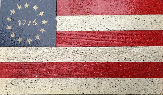 Primitive Wooden Sign ~ 1776 American Flag ~ Awesome