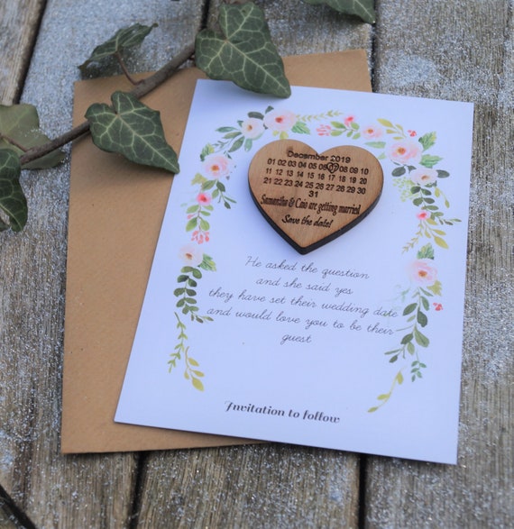 Diy Wooden Save The Date Magnet Diy Save The Date Kit Save Etsy