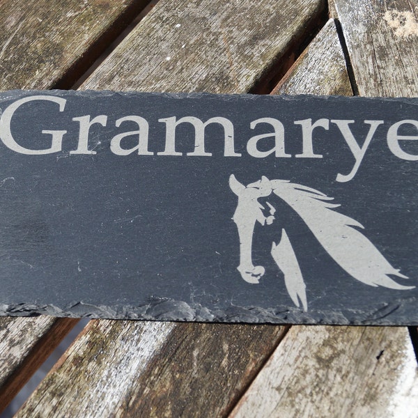 Childs stable sign, horse name sign, stable sign, personalised slate sign, house sign, stable sign, horse stable sign