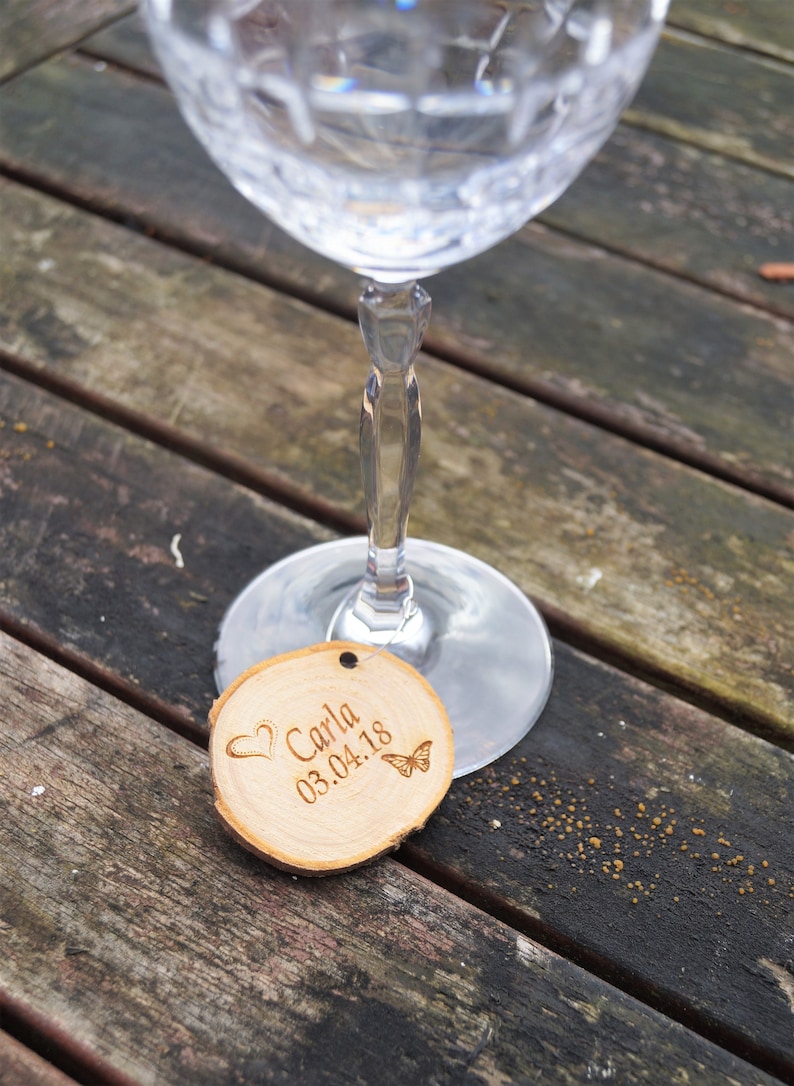 decorated bridesmaid wine glasses