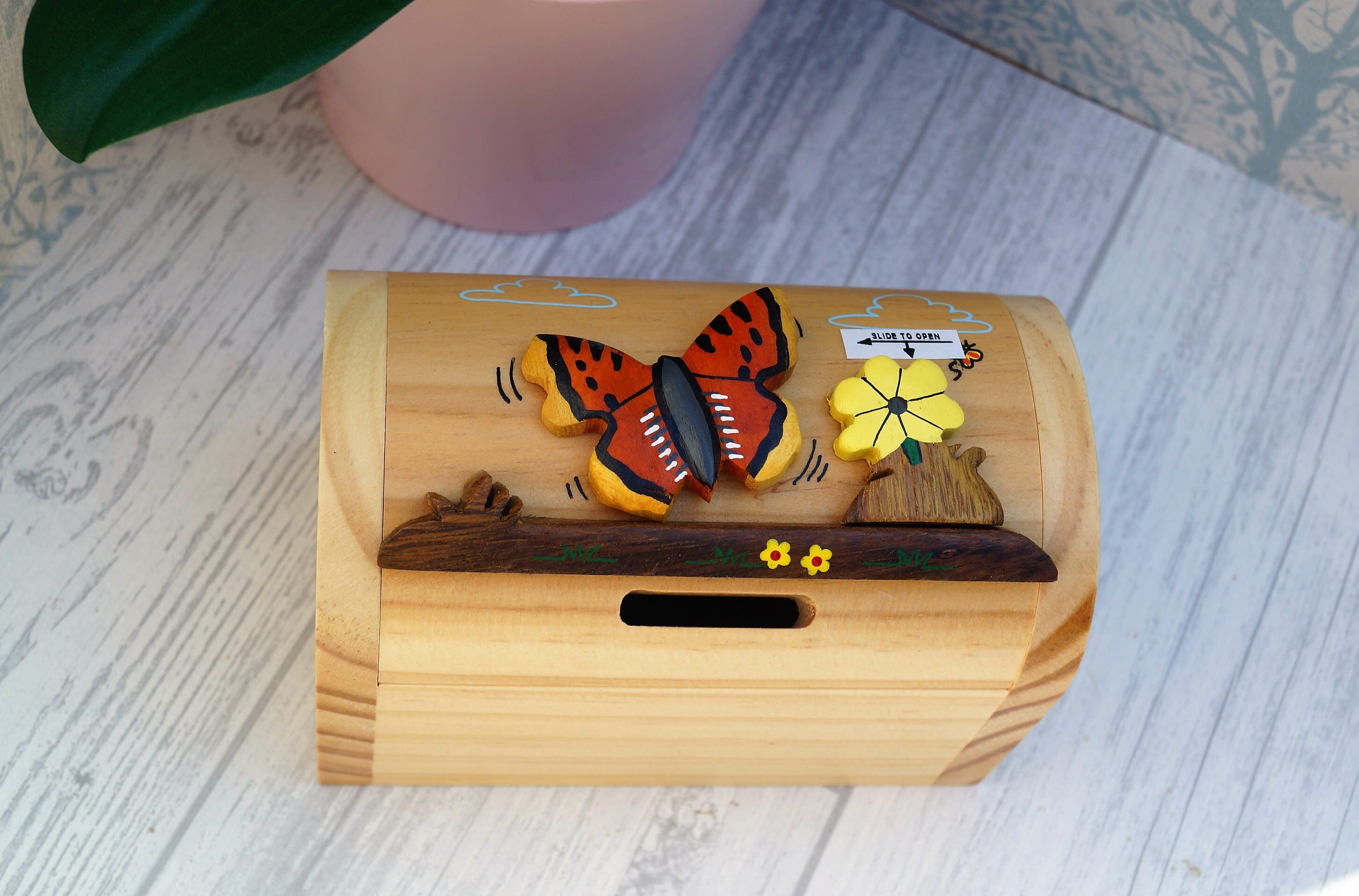 Childrens Wooden Money Box Personalised Money Box Animal Etsy