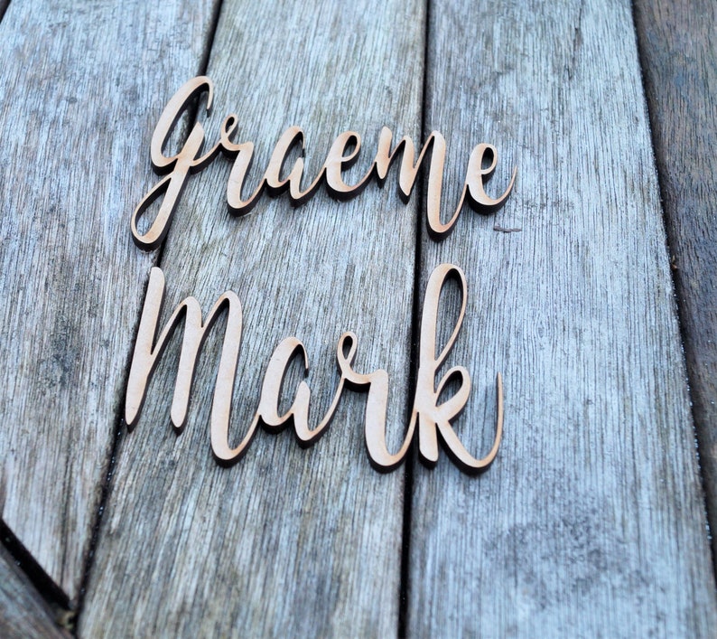 Wooden name place setting wooden wedding place name wedding Etsy
