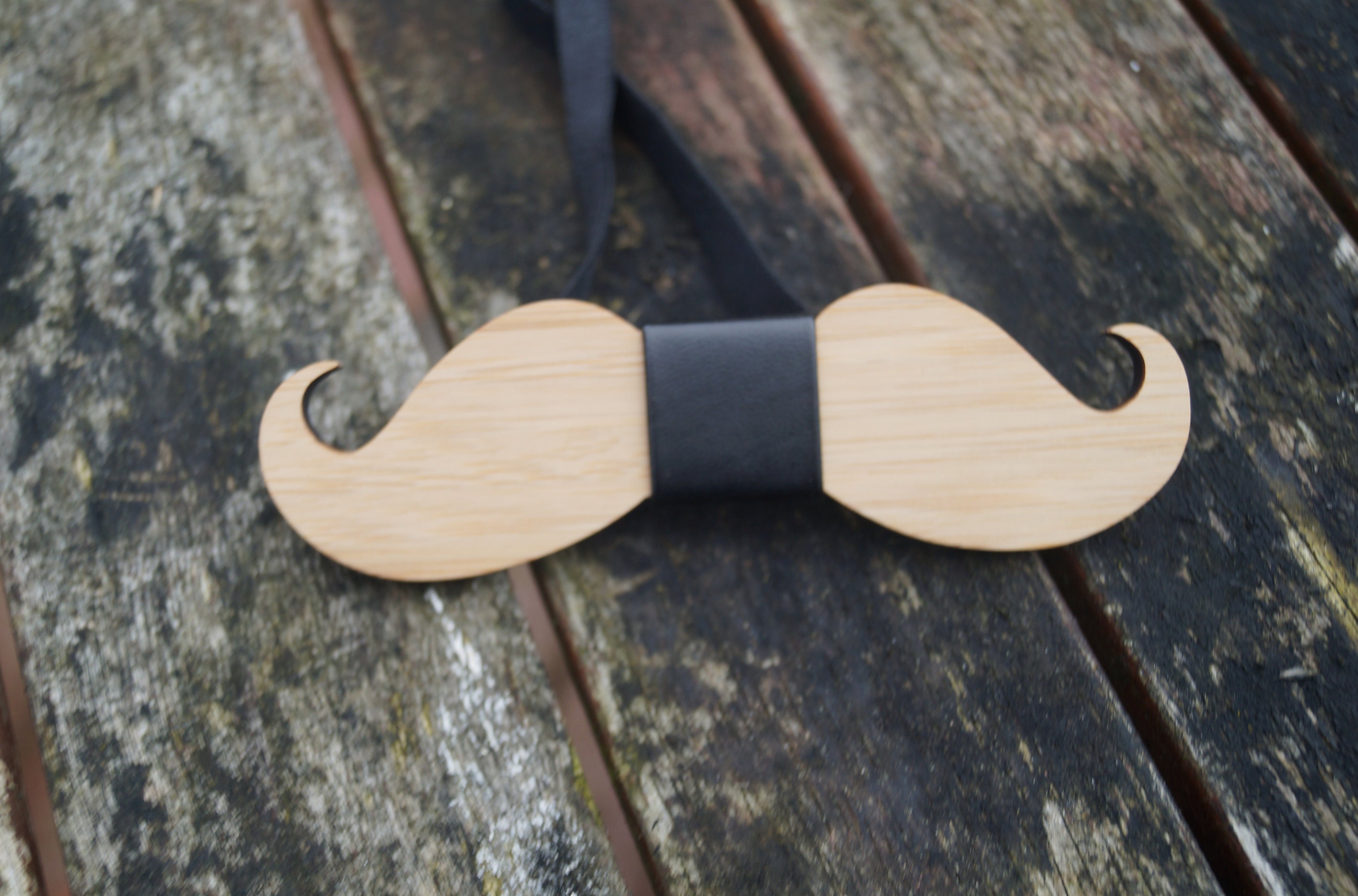 Image of Wooden Bow Tie, Formal Wear Bowtie, Wooden Dickie Bow, Mens Engraved Personalised Unusual Tie