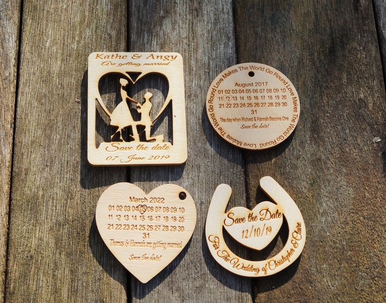 DIY wooden save the date magnet DIY save the date kit save | Etsy