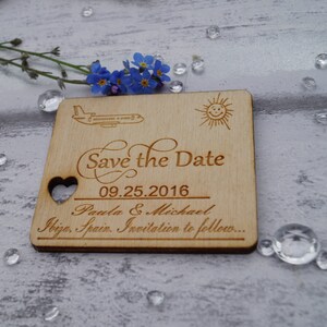 wooden save the date, wedding stationery, save the date magnets, save the date, engraved stationery, personalised wedding,wedding invitation imagem 4