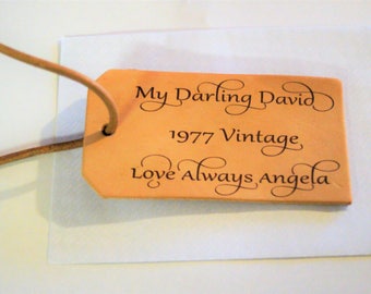 Leather luggage tag, wedding gift, luggage label, personalised tag, anniversary gift, honeymoon luggage tag, honeymoon gift,