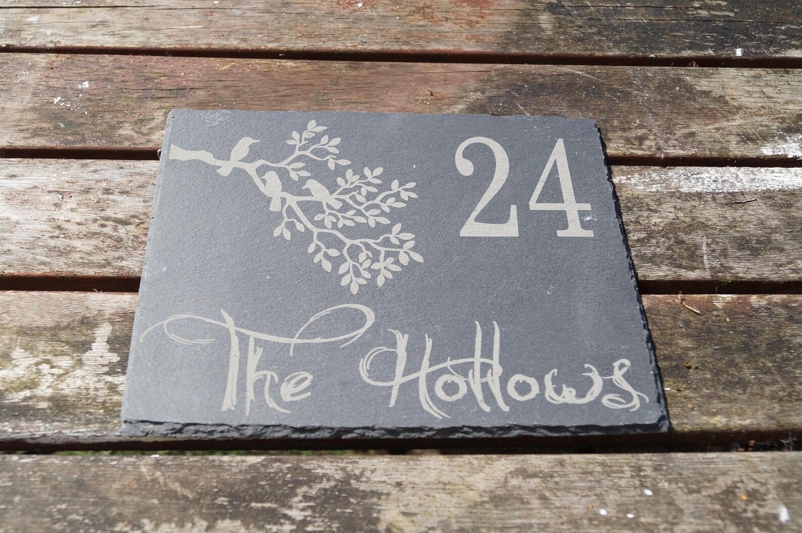 Slate House Sign Shed Signbird Sign Bird in Tree Sign Etsy UK